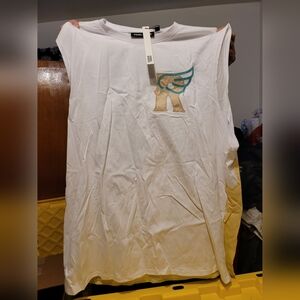 White and Tan Tank Top